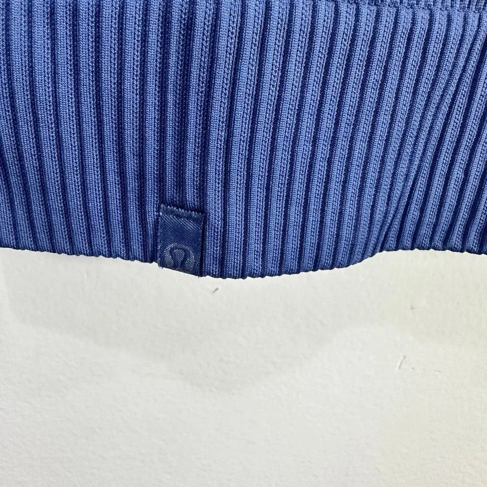Lululemon Rest Less Hoodie‎ Pullover Women Size 2 Gatsby Blue Seamless Running